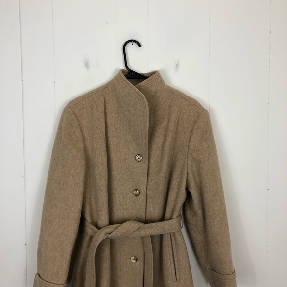 Vintage Wool & Camel Hair Belted Jacket Sz S - Picture 3 of 14